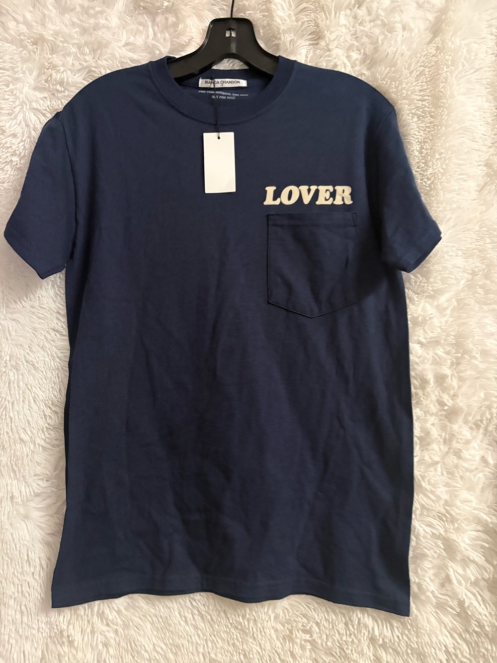 Bianca Chandon Navy "LOVER" Pocket Tee